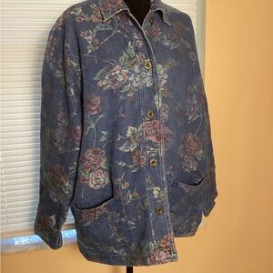 BonWorth Floral Blue Jean Jacket